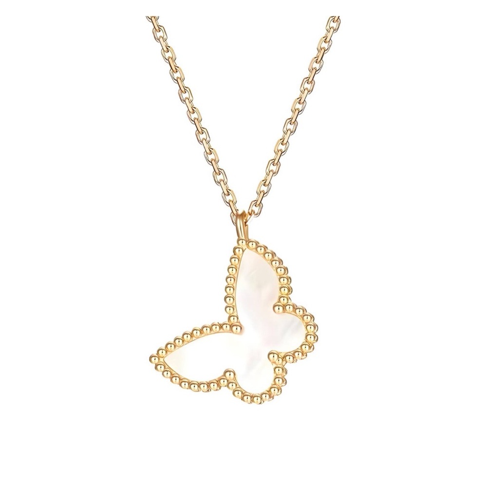 18K GOLD PLATED STAINLESS STEEL "BUTTERFLY" NECKLACE